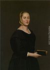 Giacomo Ceruti Portrait of Donna Alba Regina del Ferro - three quarter length in a black dress holding a book painting